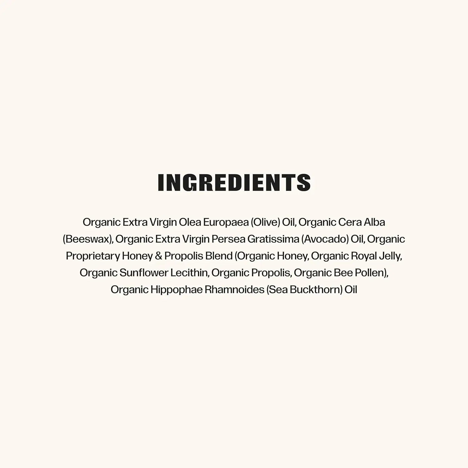 List of ingredients on a white background