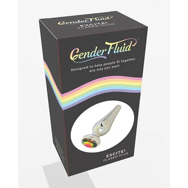 Gender Fluid Excite! Flared Aluminum Alloy Plug - Silver - Butt