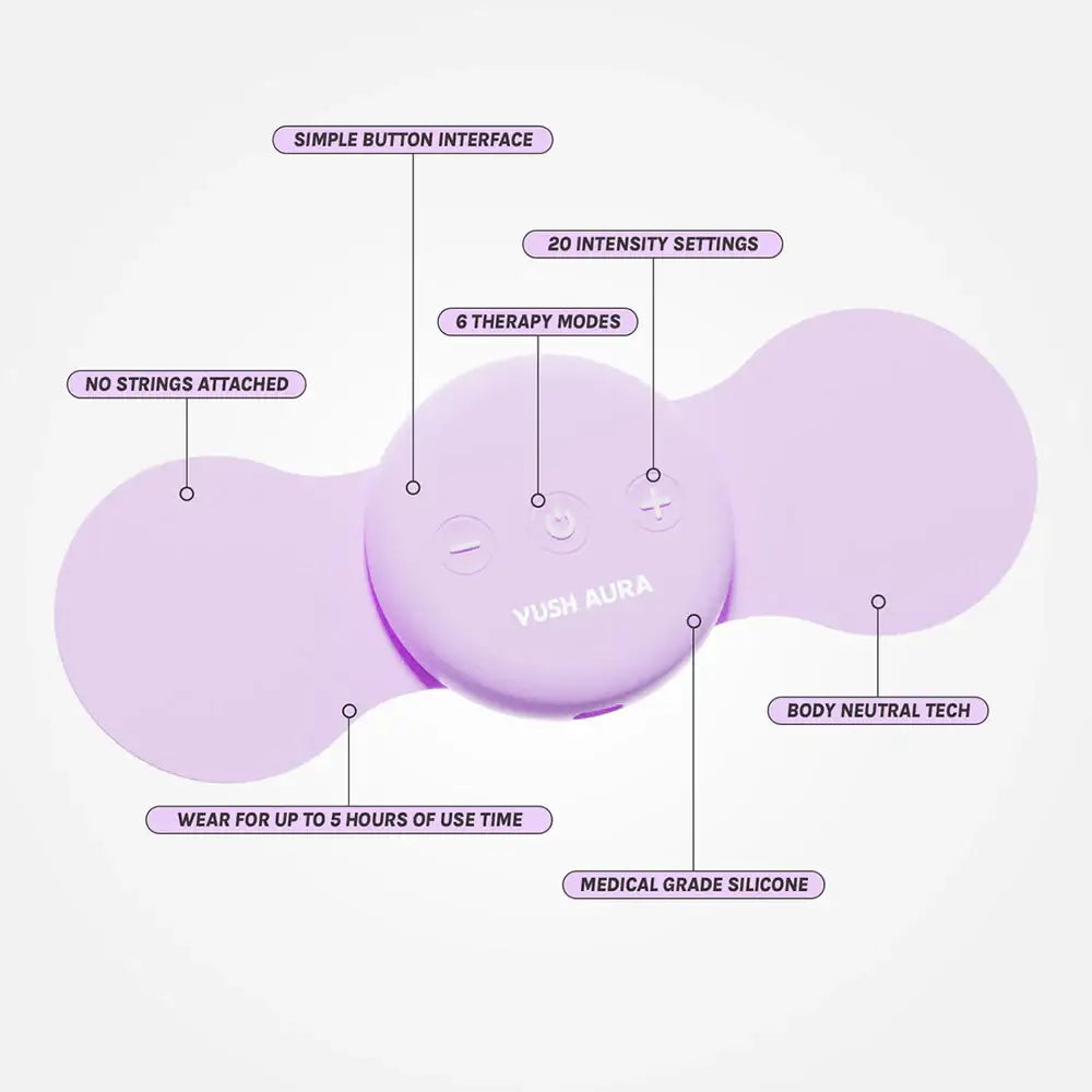 Vush™ Aura Rechargeable TENS Device for Period Pain Relief with Travel Case - Rolik®