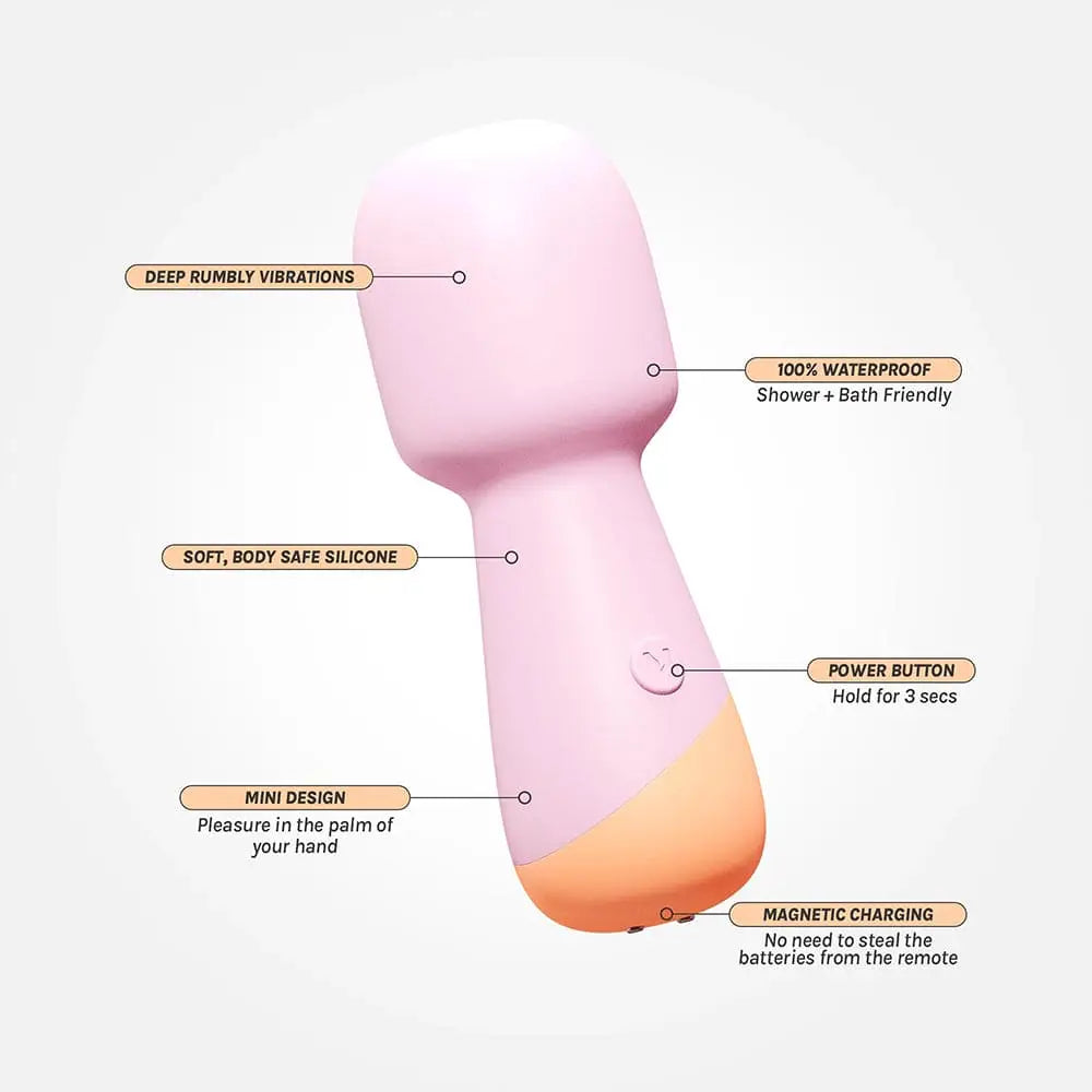 Vush™ Peachy Mini Wand Vibrator - Rolik®
