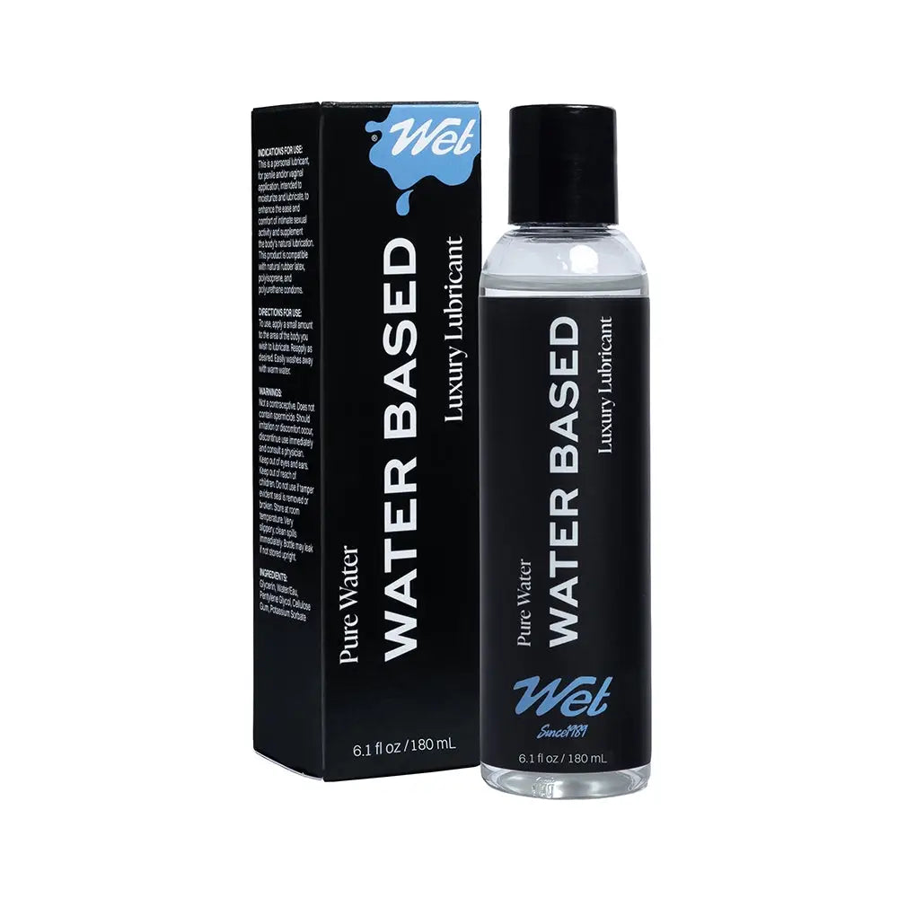 Wet® Lubricants Water Luxury Water-Based Lubricant – FDA Cleared Doctor Recommended 6.1 fl. oz.