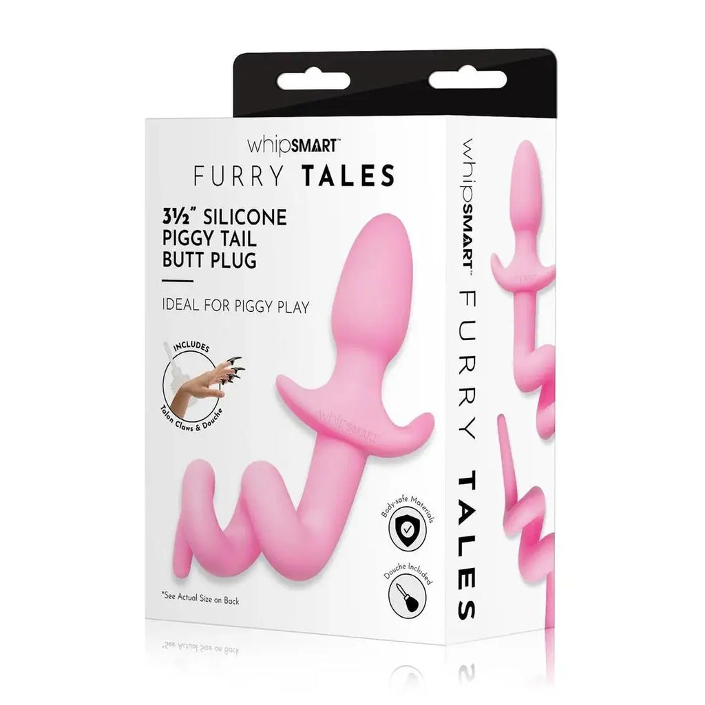 Pink Whipsmart Furry Tales 3.5’’ Silicone Pig Tail Butt Plug