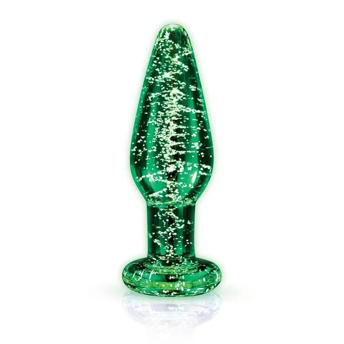 Glow in the Dark Whipsmart Glass Butt Plug with Flat Base