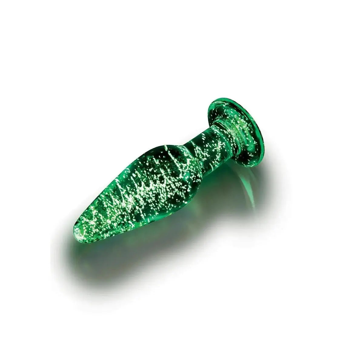 Glow in the Dark Whipsmart Glass Butt Plug with Flat Base