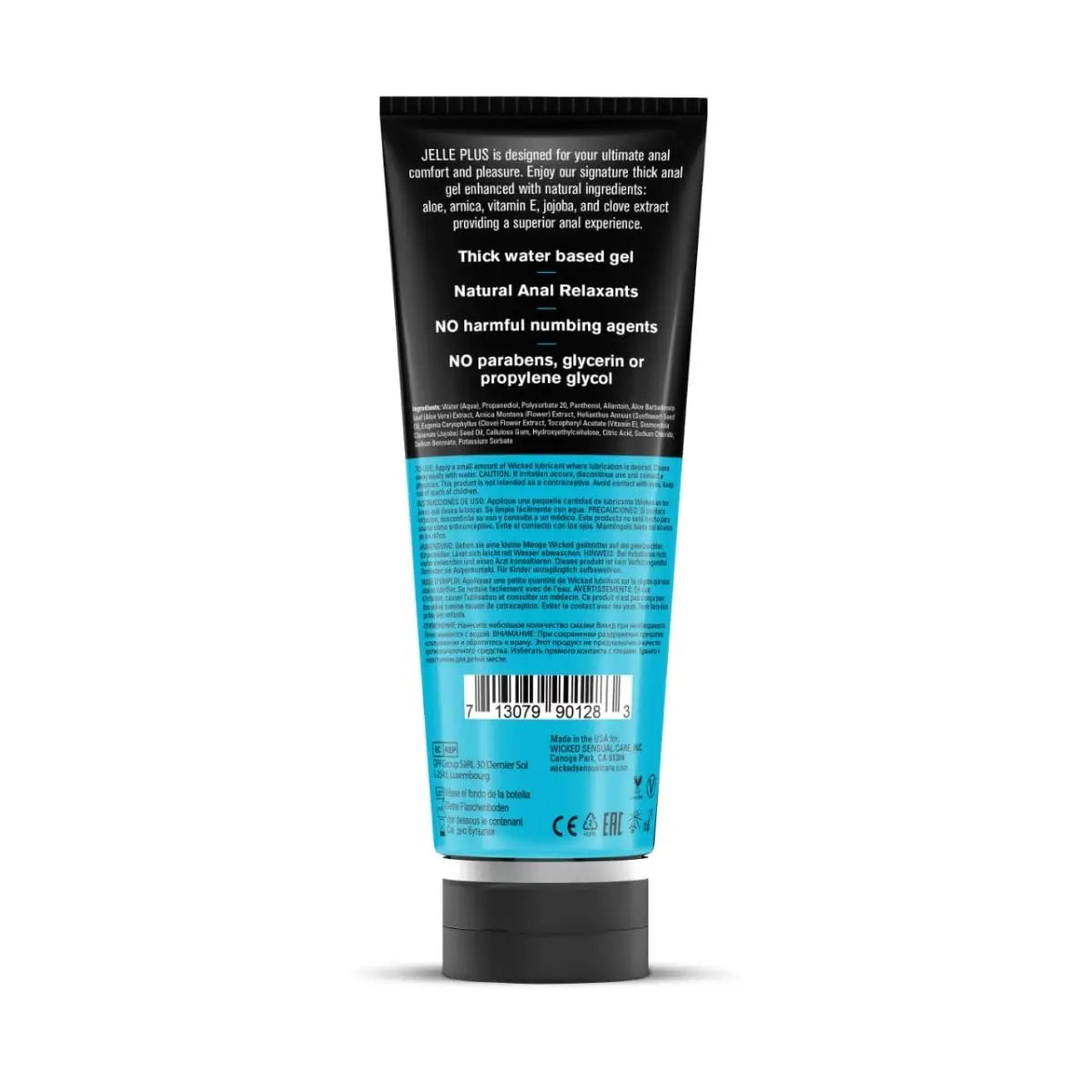 Wicked® Jelle Plus Water - Based Anal Lubricant with Relaxants - Rolik®