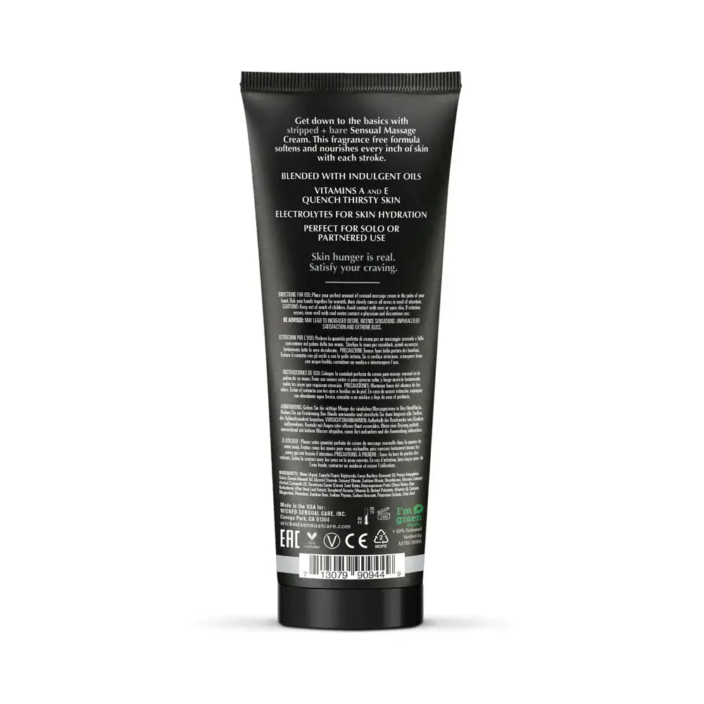 Wicked® Stripped + Bare Unscented Sensual Massage Cream - Rolik®