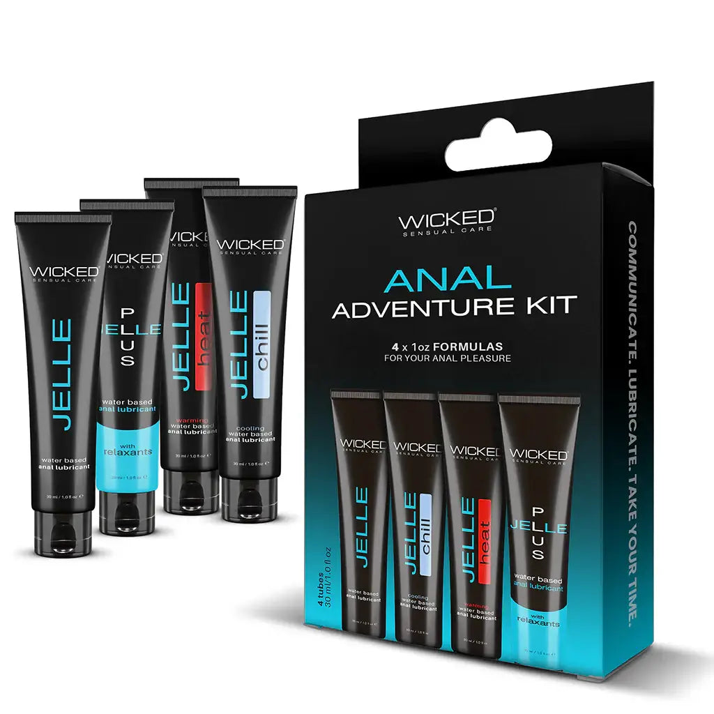 Wicked® Sensual Care Wicked Jelle Anal Adventure Kit - 4 Formula Variety Pack with Relaxants