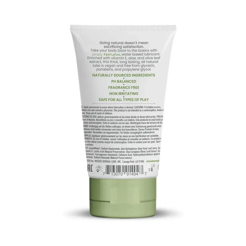 Wicked® Sensual Care Wicked Simply Natural Water-Based Lubricant with Olive Leaf Extract | 4 fl. oz.