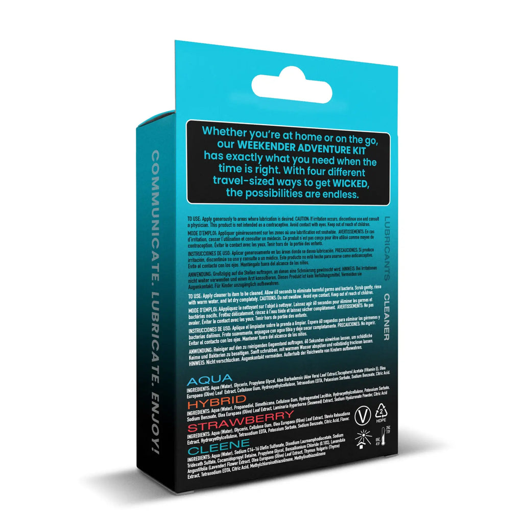 Wicked® Sensual Care Wicked Weekender Adventure Kit - TSA-Friendly Travel Lube & Toy Cleaner Set