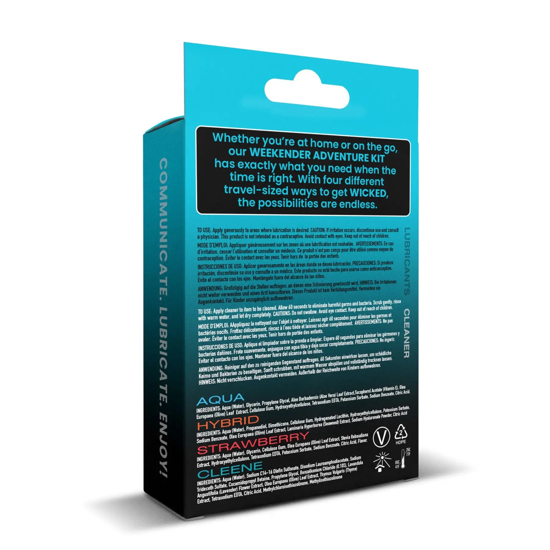 Wicked® Sensual Care Wicked Weekender Adventure Kit - TSA-Friendly Travel Lube & Toy Cleaner Set