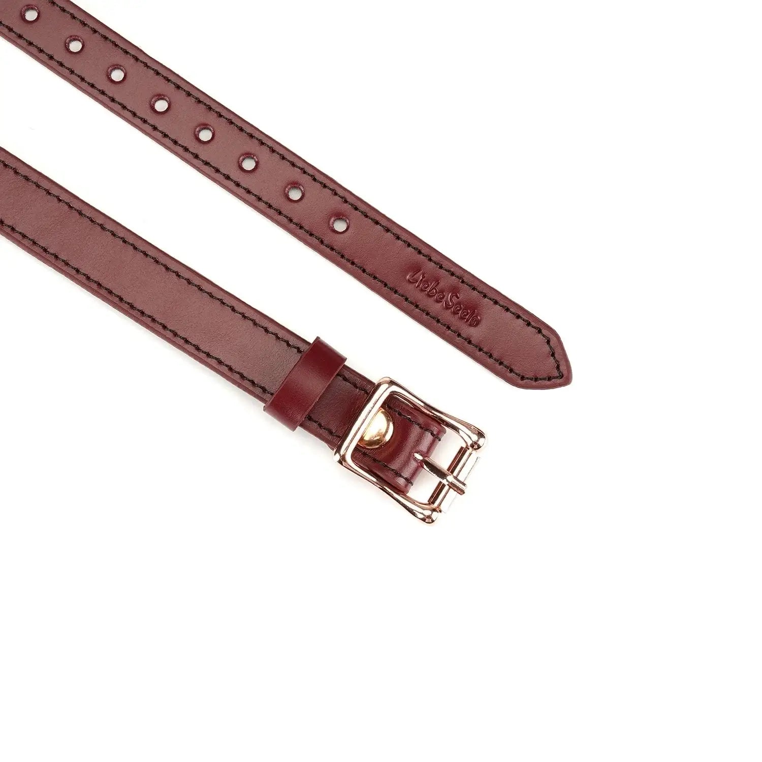 Wine Red Collection Leather Blindfold - Burgundy