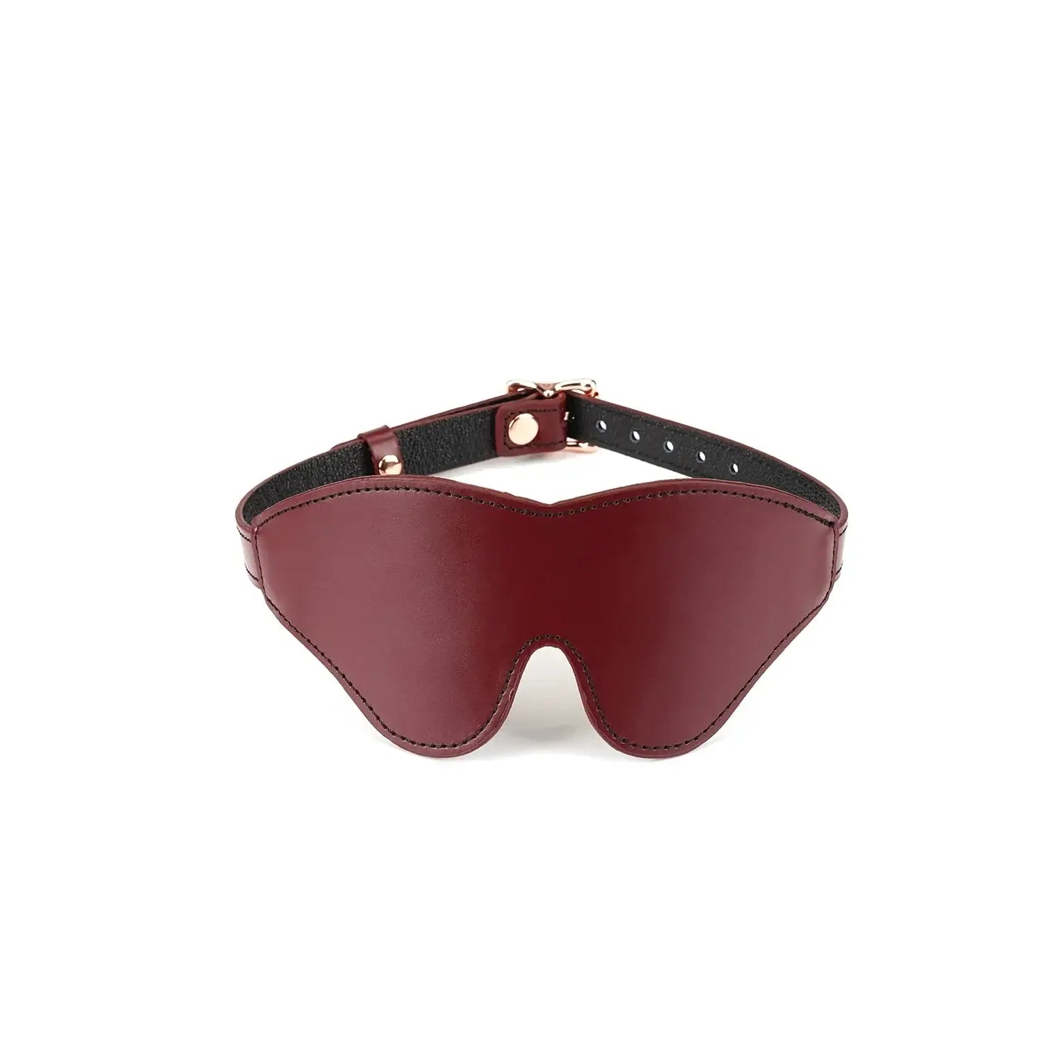 Wine Red Collection Leather Blindfold - Burgundy