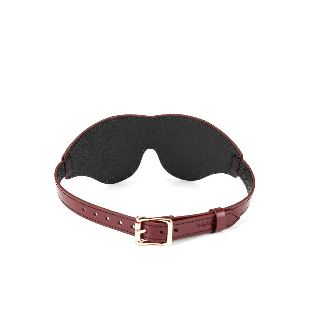 Wine Red Collection Leather Blindfold - Burgundy