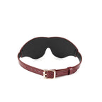 Wine Red Collection Leather Blindfold - Burgundy
