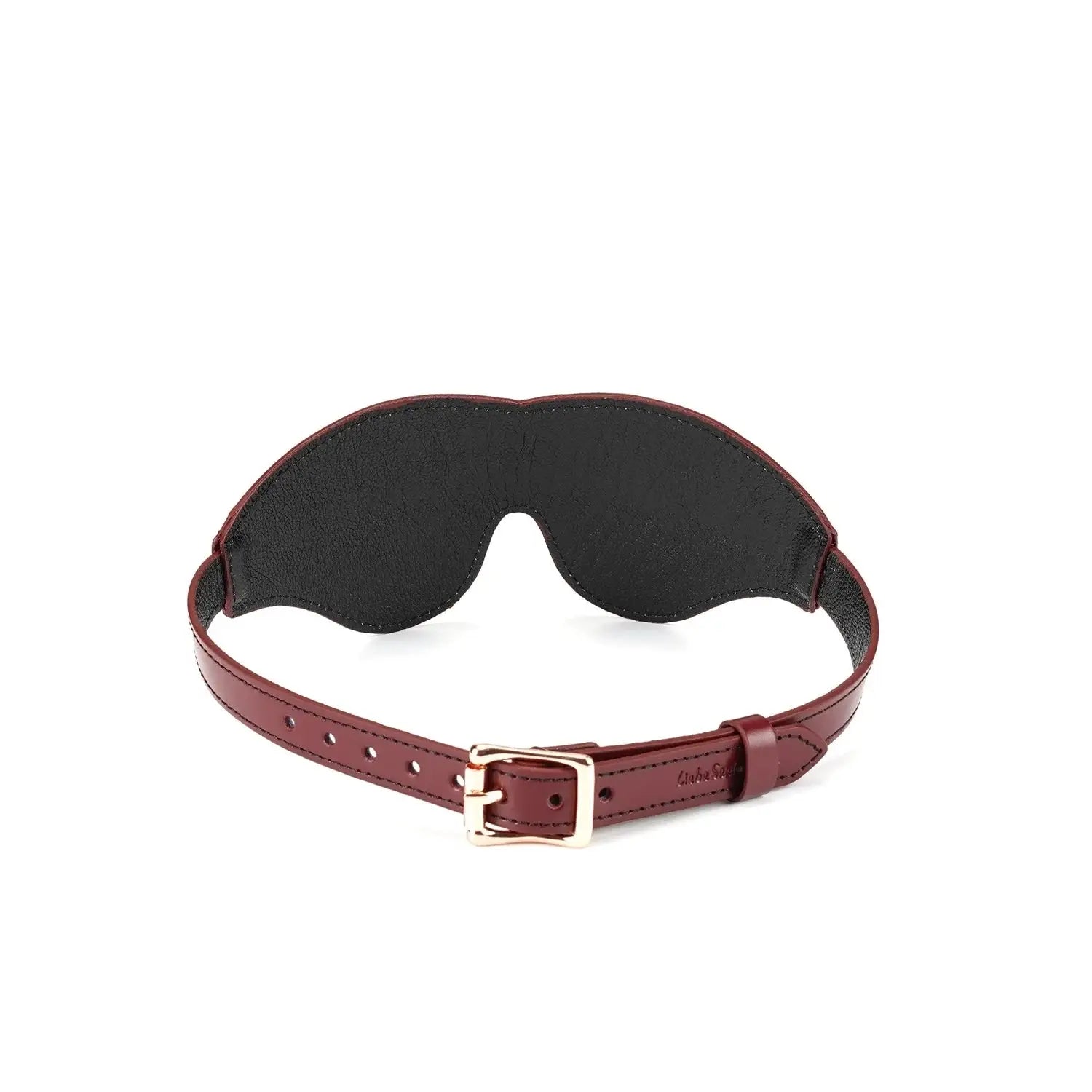 Wine Red Collection Leather Blindfold - Burgundy