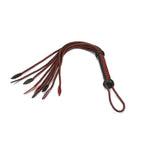 Wine Red Collection Leather Cat O’ Nine Tails Flogger - Burgundy