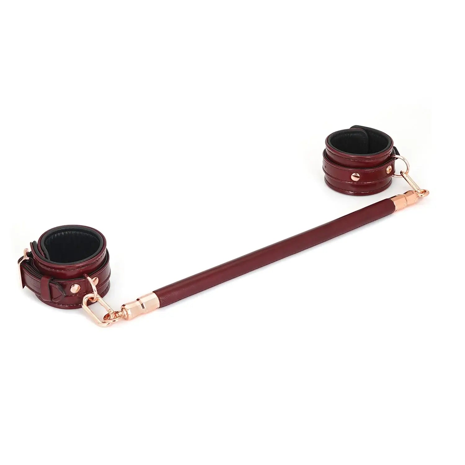 Wine Red Collection Leather-Coated Spreader Bar - Burgundy - Restraints