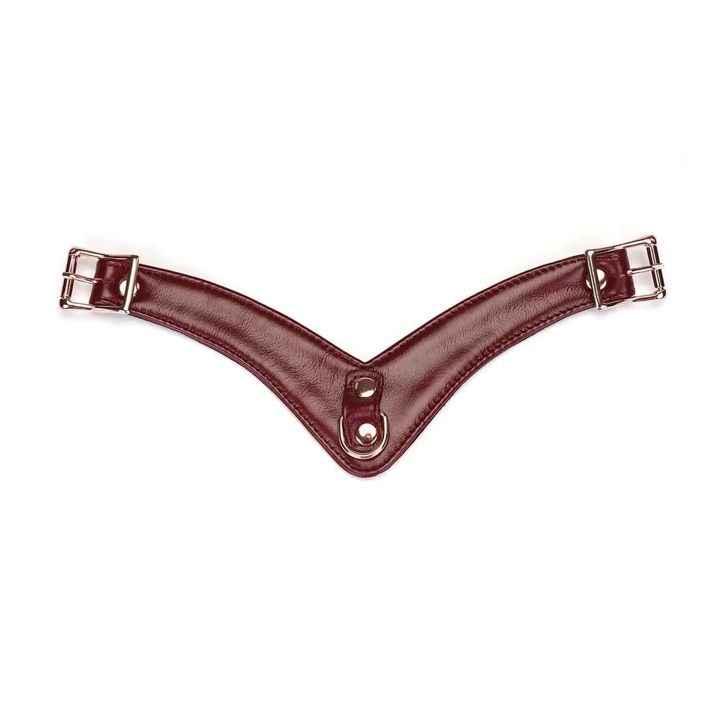 Wine Red Collection Leather Deluxe Hands-Free Wand Harness - Burgundy
