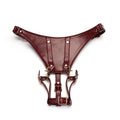 Wine Red Collection Leather Deluxe Hands-Free Wand Harness - Burgundy