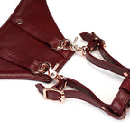 Wine Red Collection Leather Deluxe Hands-Free Wand Harness - Burgundy