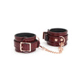Wine Red Collection Leather Handcuffs - Burgundy - Restraints
