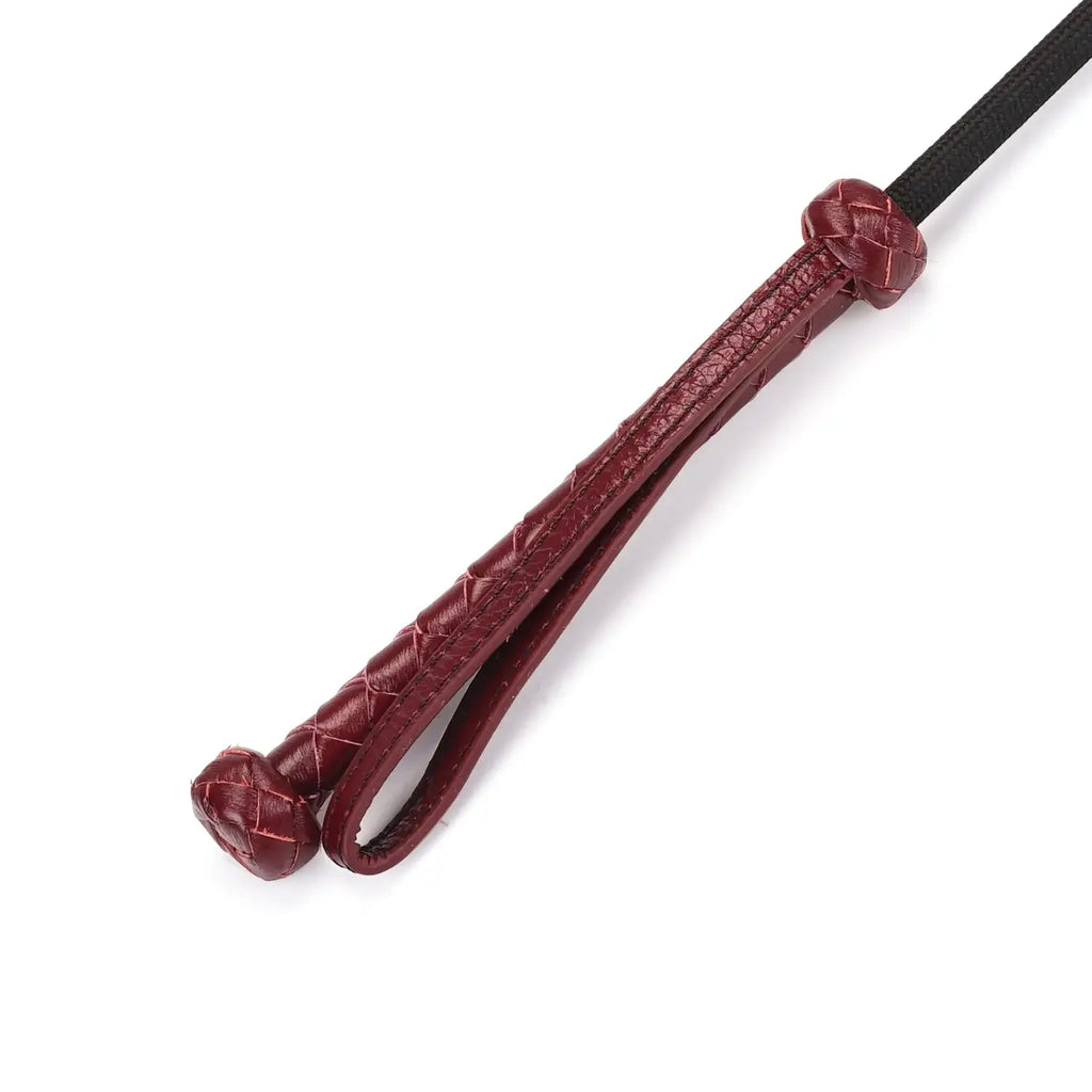 Wine Red Collection Leather Heart-Shaped Riding Crop - Burgundy - Flogger