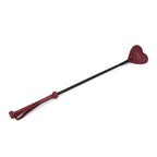Wine Red Collection Leather Heart-Shaped Riding Crop - Burgundy - Flogger