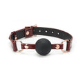 Wine Red Collection Leather & Silicone Ball Gag - Burgundy - Gags