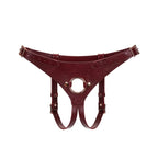 Wine Red Collection Leather Strap-on Harness - Burgundy