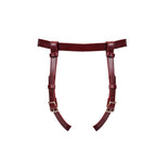 Wine Red Collection Leather Strap-on Harness - Burgundy