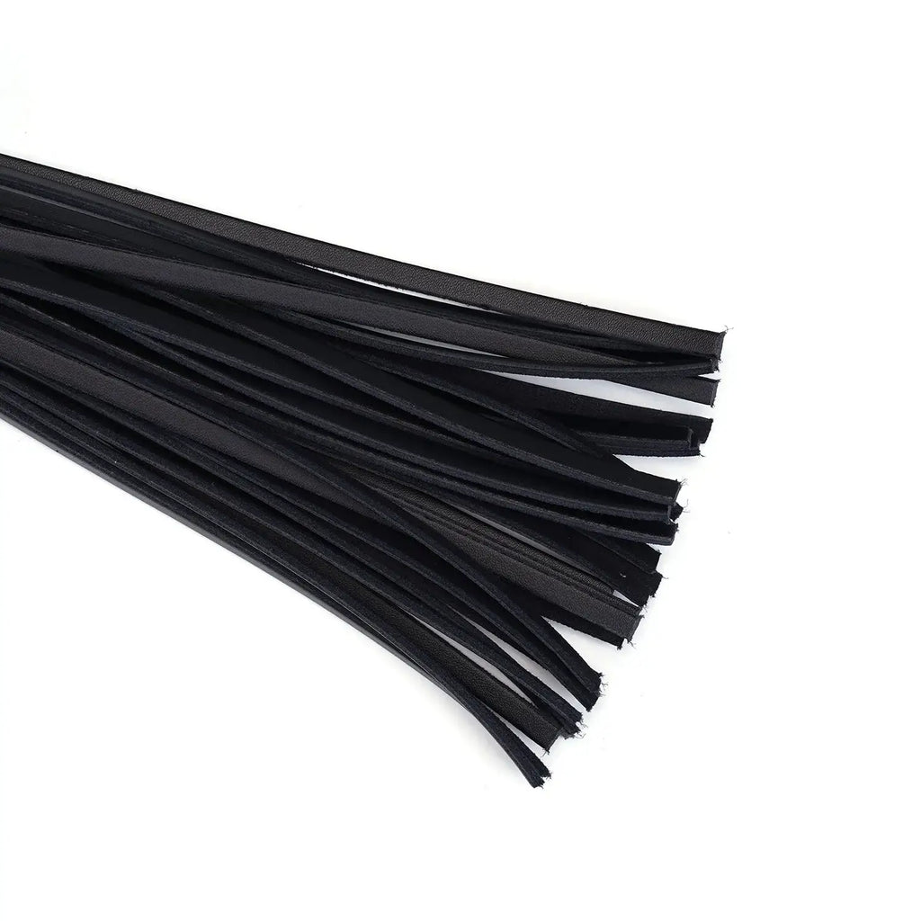 Wine Red Collection Leather Studded Handle Flogger - Burgundy