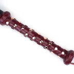 Wine Red Collection Leather Studded Handle Flogger - Burgundy