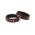 Wine Red Collection Leather Thigh Cuffs - Burgundy / Small - Restraints