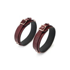 Wine Red Collection Leather Thigh Cuffs - Restraints