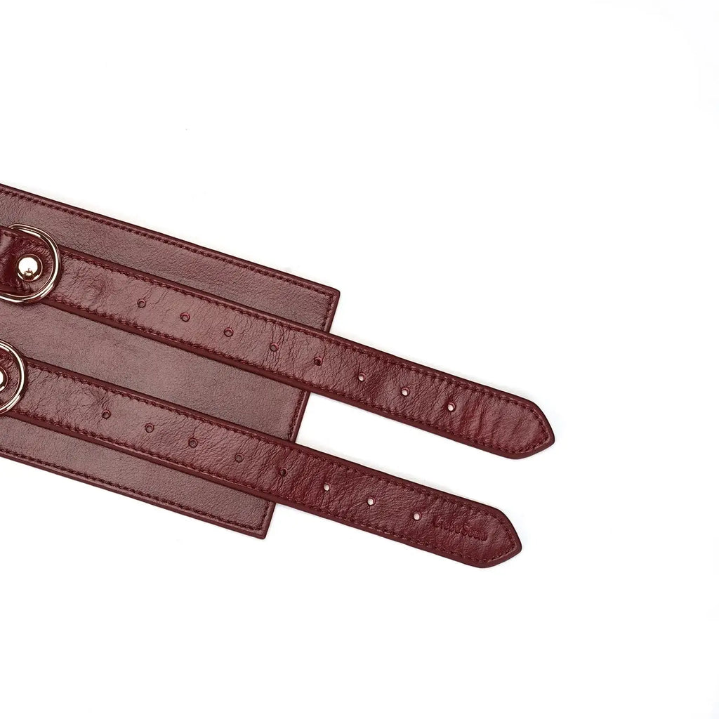 Wine Red Collection Leather Waist Cuff - Restraints