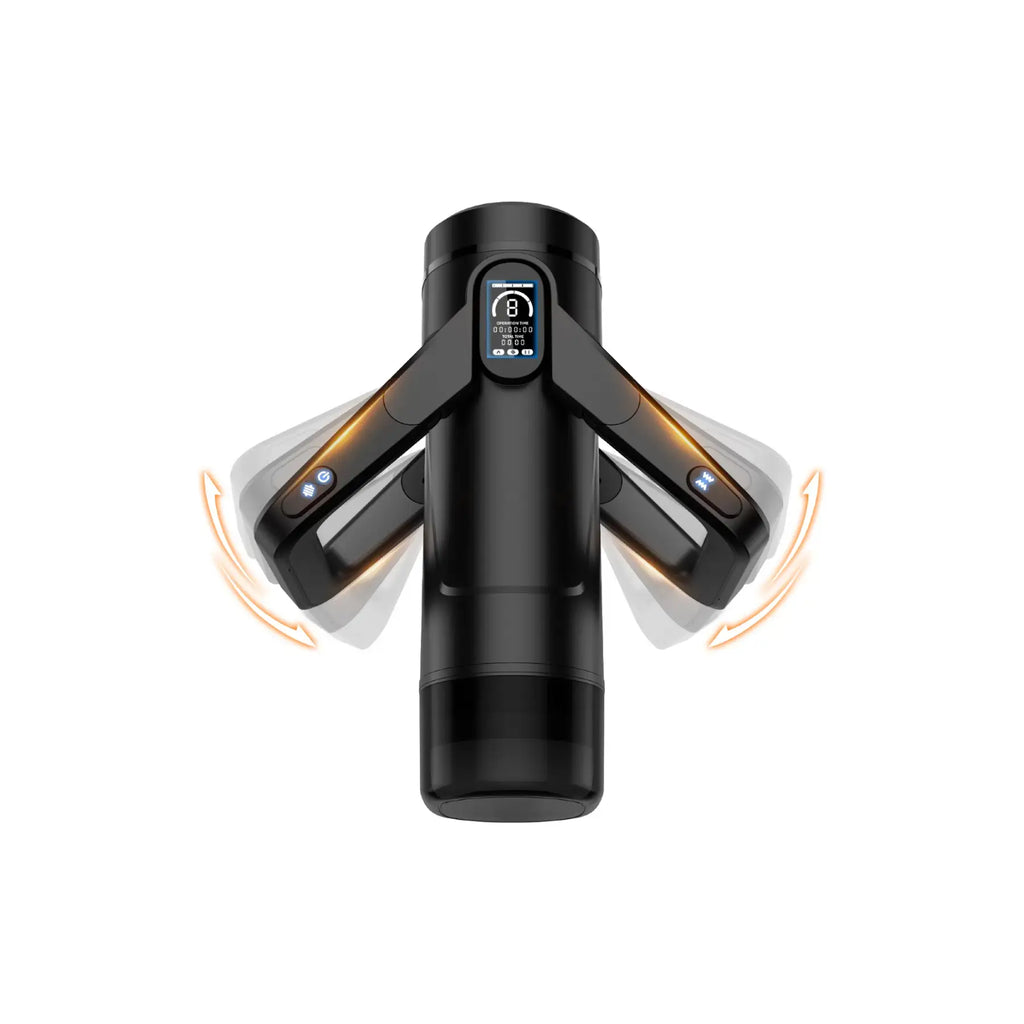 The Wing Thrusting & Vibrating Masturbator - Black