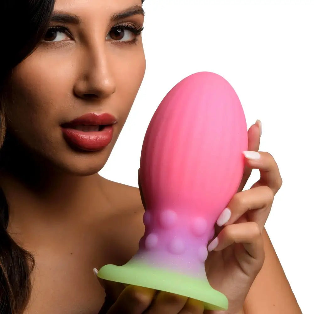 Xeno Glow in the Dark Silicone Egg - Pink / XL - Dildo