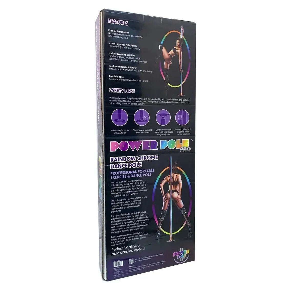 Xgen Power Pole™ Pro Portable Exercise & Dance Spinning Pole Rainbow