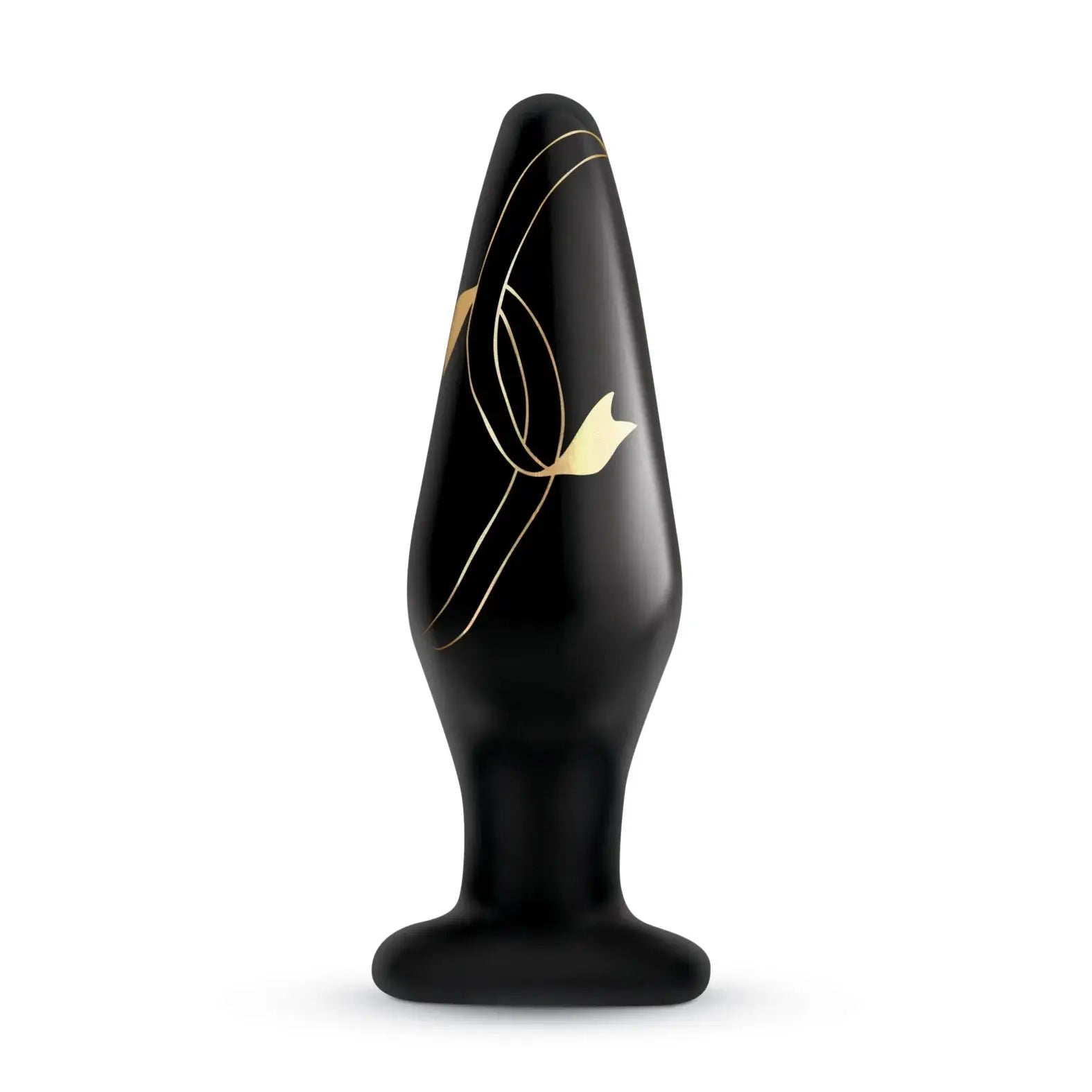 Secret Kisses Handblown Glass Plug - Black / 4.5’’ - Butt