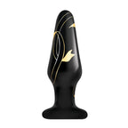 Secret Kisses Handblown Glass Plug - Black / 4’’ - Butt