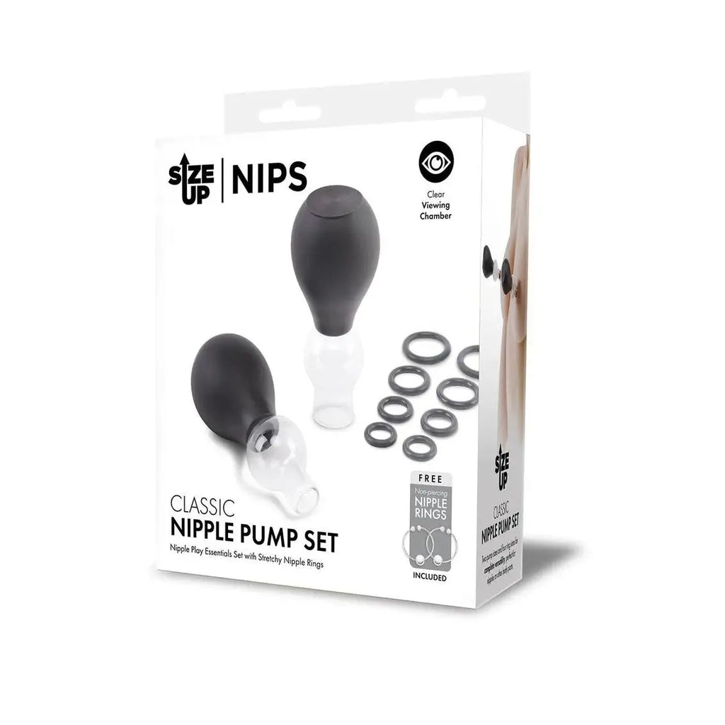 Xgen | Size Up Classic Nipple Pump Set, 2 Sizes 4 Rings & Silicone