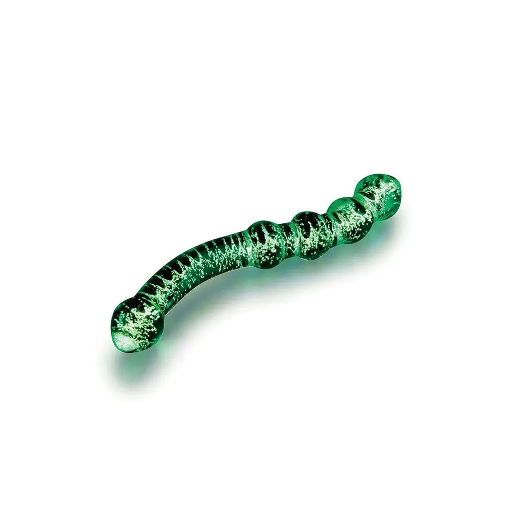 Glow in the Dark Whipsmart Dual Ended Beaded Glass Dildo