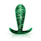 Glow in the Dark Whipsmart Glass Butt Plug with Curved Base