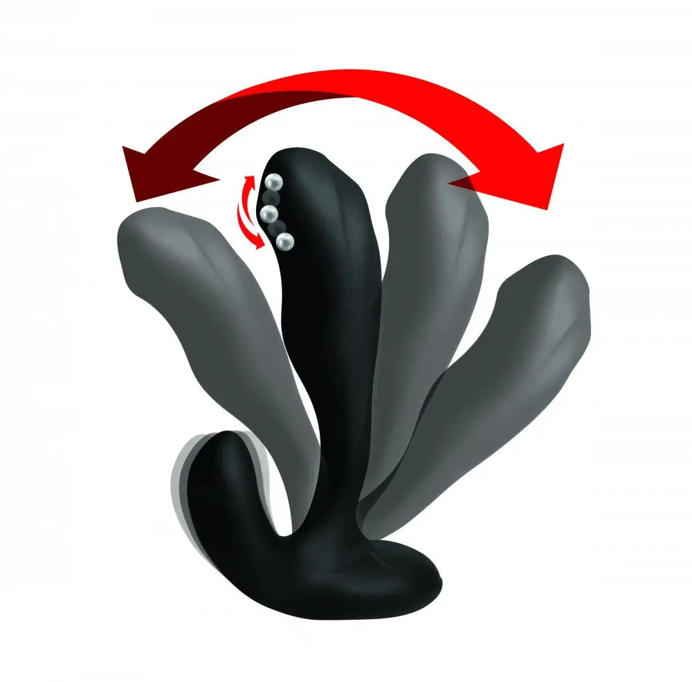 Alpha - Pro™ 7X Bendable Prostate Stimulator With Stroking Bead - Black - Anal Probe
