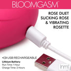 Bloomgasm™ Rose Duet Sucking and Vibrating Rosette - Pink - Vibrator