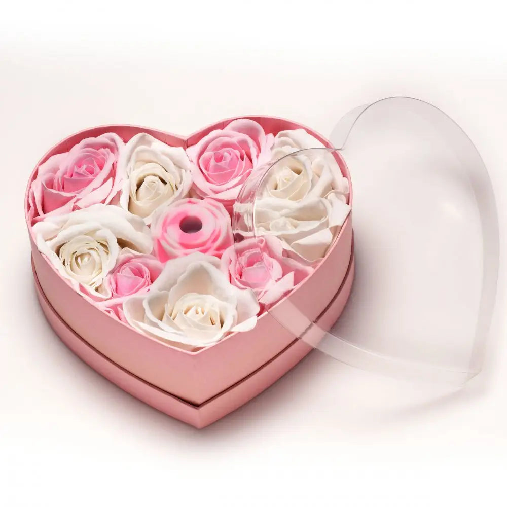 XR Brands® Bloomgasm™ The Rose Lover’s Suction Vibrator Gift Box White