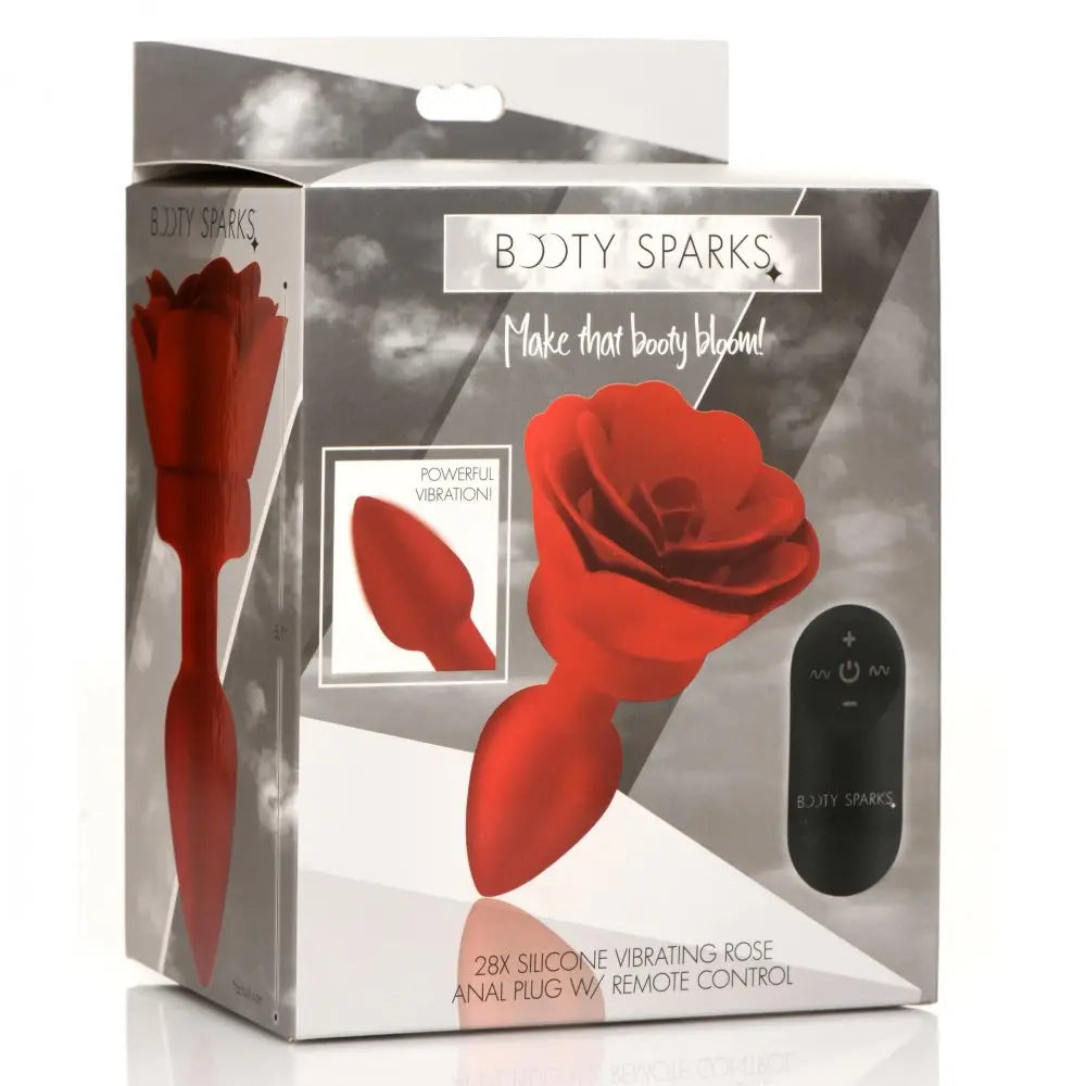 Booty Sparks™ Vibrating Rose Anal Plug with Remote - Butt