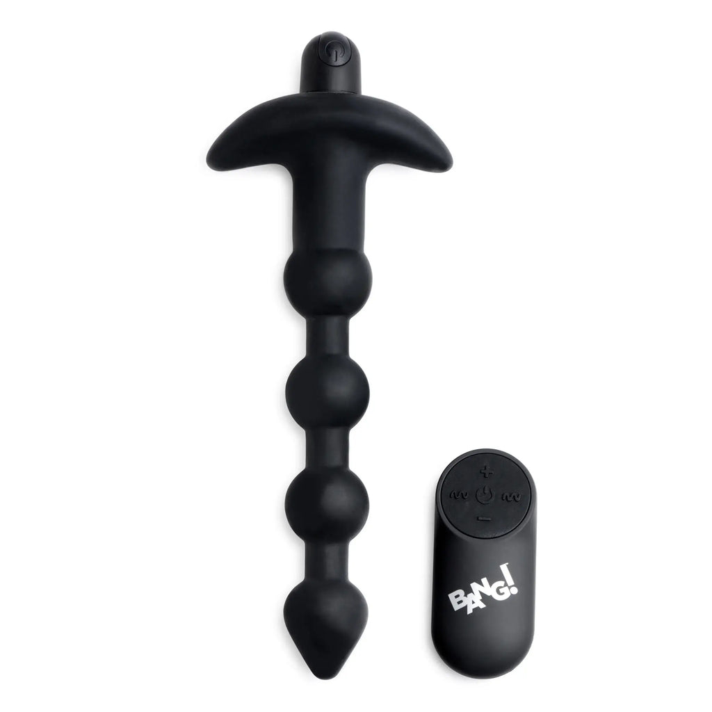 XR Brands® Brands Bang! Remote Control Vibrating Anal Beads – 11 Modes IPX7 Waterproof & Rechargeable