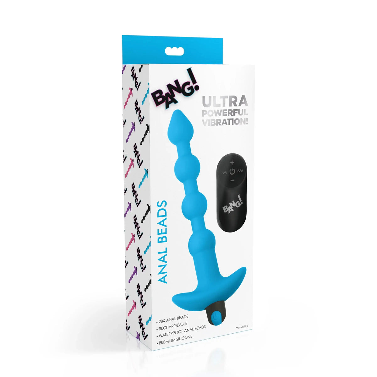 XR Brands® Brands Bang! Remote Control Vibrating Anal Beads – 11 Modes IPX7 Waterproof & Rechargeable