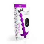 XR Brands® Brands Bang! Remote Control Vibrating Anal Beads – 11 Modes IPX7 Waterproof & Rechargeable